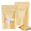 SumDirect 50Pcs 9x14cm Bolsas de Papel Kraft con Cierre, Bolsas