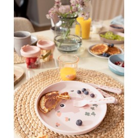 Done by Deer Glas L Tiny Farm Powder - Children's Drinking Cup (180 ml) - Plastic Cup Made of 100% Tritan in Food Grade and Dishwasher Safe - Transparent Children's Cup