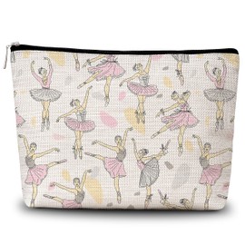 GREOXG Ballerina Makeup Bag Elegant Dance Girls Cosmetic Travel Bag Recital Gifts Appreciation Gifts for Dance Lovers Girls Teens Women Birthday Christmas Graduation-A31