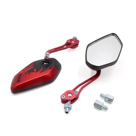 uxcell 8mm 10mm Thread Dia Motorcycle Motorbike Modified Rearview Mirror Red