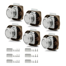 LENKRAD 6 PCS Push Button Latch Cabinet Door Catch Keyless Cupboard Locks for RV Yachts Motorhome Camper Caravan, Chrome
