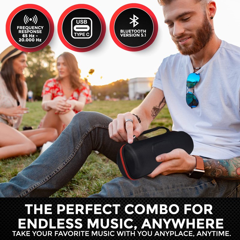 JBL Charge 5 Portable Waterproof Wireless Bluetooth Speaker Bundle with