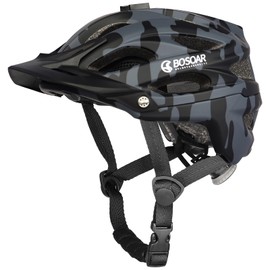 Bosoar Mountain Bike Helmet,Adult Cycling Helmet with Camera Mount and Detachable Visor for Men Women Youth,Suggested Fit 55-61 Cm