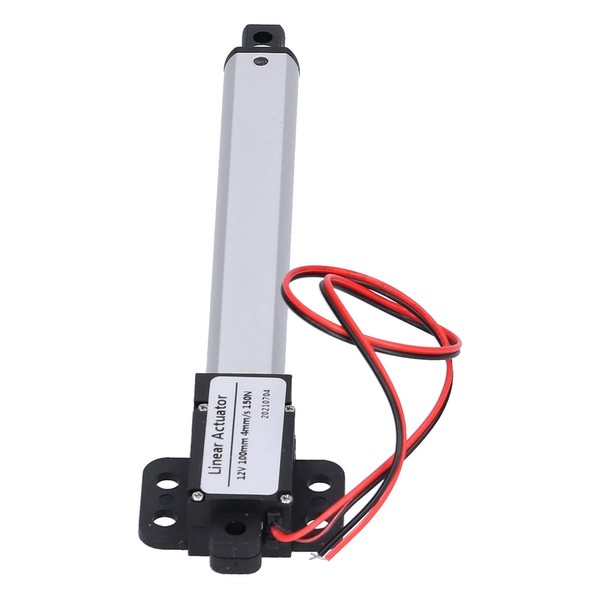 Linear Actuator, 12V 4" Stroke, Force 33.7 lbs/150N, Speed 4mm/s Micro Linear Actuator Built-in Limit Switch, Window Opener/Robotics/Home Automation/Mini Electric Linear Actuator Motor, Low Noise and Short Circuit Protection (Stroke 100mm-4mm/s-150N)