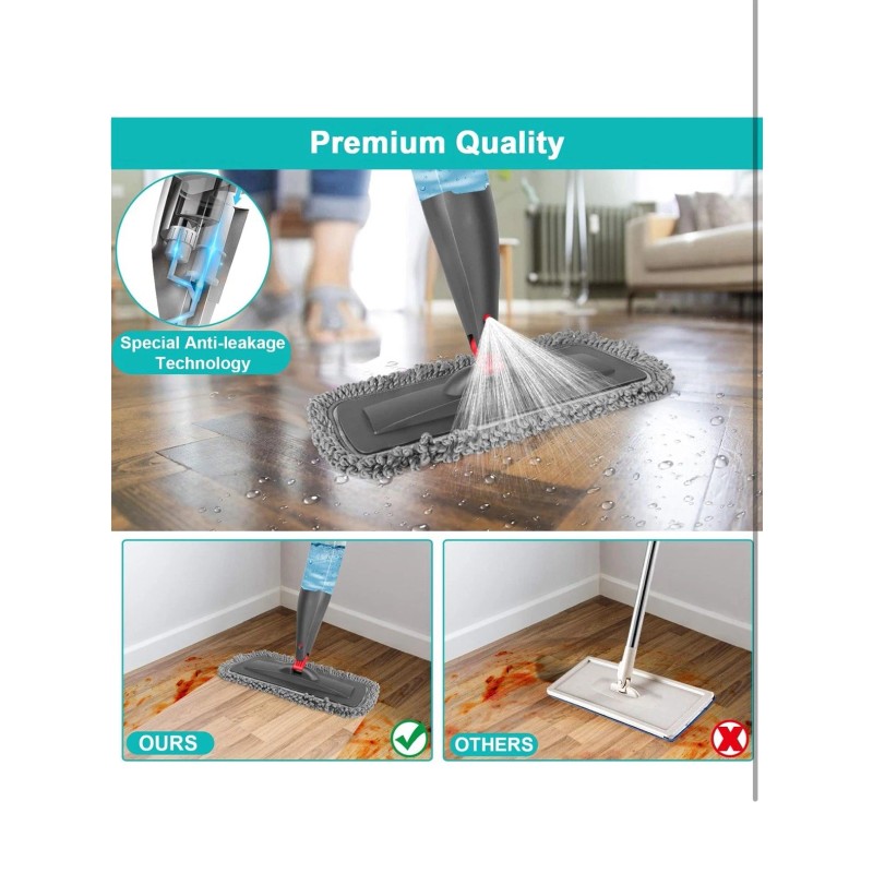 Spray Mop for Floor Cleaning with 3pcs Washable Pads Wet