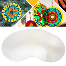 Socobeta DIY CDs, Pack of 10, Transparent CDs, Aesthetic Polishing Wall CDs for DIY Wall, Room, Party, Decoration, CDs for Decoration, Aesthetic Transparent Blank CDs for DIY Wall Decoration