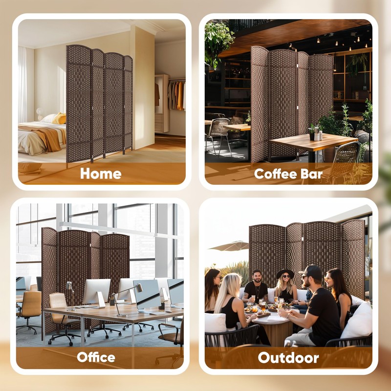 JOSTYLE Room Divider 4 Panel Portable Room Divider Panel Wall,