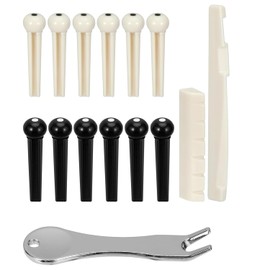 LATRAT Acoustic Guitar Bridge Puller 1 x Guitar Puller + 12 x Guitar Bridge Pins + 2 x Guitar Saddle