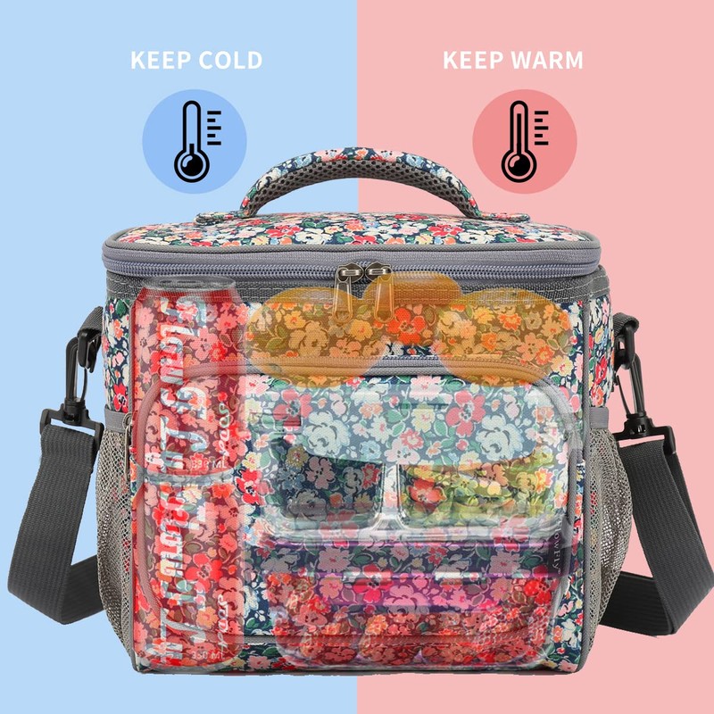 FlowFly Insulated Reusable Lunch Bag Adult Large Lunch Box for