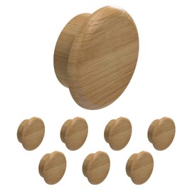 Heimatspäne Cover Caps for Drill Holes Oak in Various Sizes [Pack of 8] - Screw Cover Wood Naturally Oiled for Push-in - Drill Hole Cover Caps as Blanking Plugs [Diameter 15 mm]