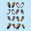 Halloween Press on Stiletto Fake Nails - Black Full Cover Ghost Pumpkin Spider Web False Nails with Moon Stars Glossy Designs - 24 Pcs