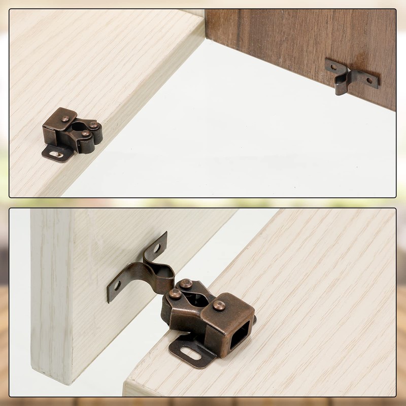 Bonuci 20 Pcs Cabinet Door Latch and Catch Hardware Double