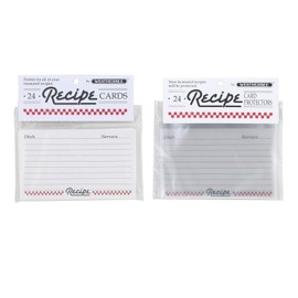 Weatherbee Recipe Protectors Set, Made in America, Includes 24 Cards and Sleeve, 3 x 5, Set of 2, White