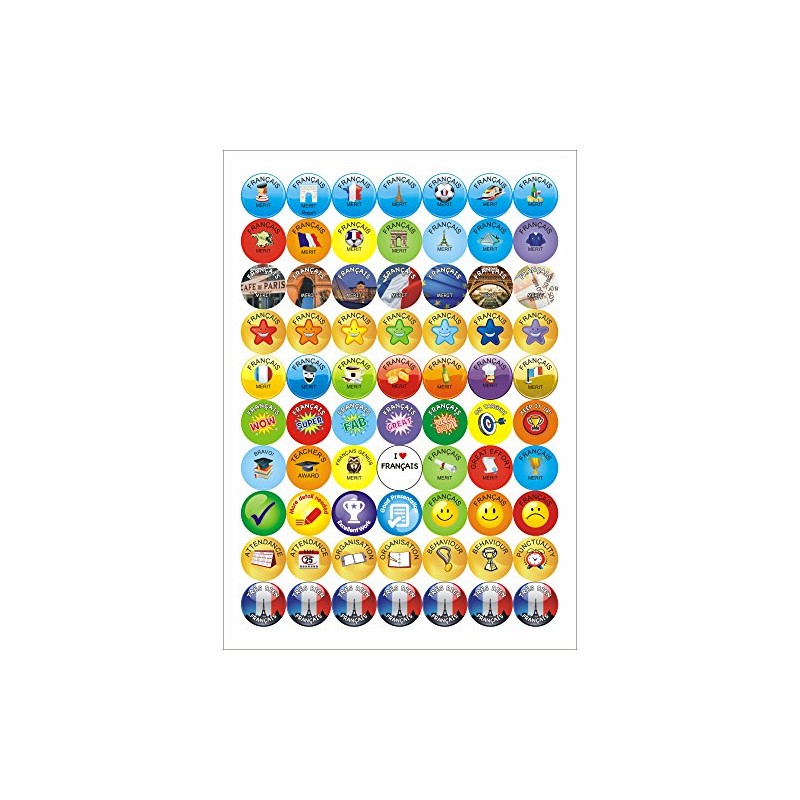 School Stickers French Reward Stickers - Variety Pack 103983-AMZ
