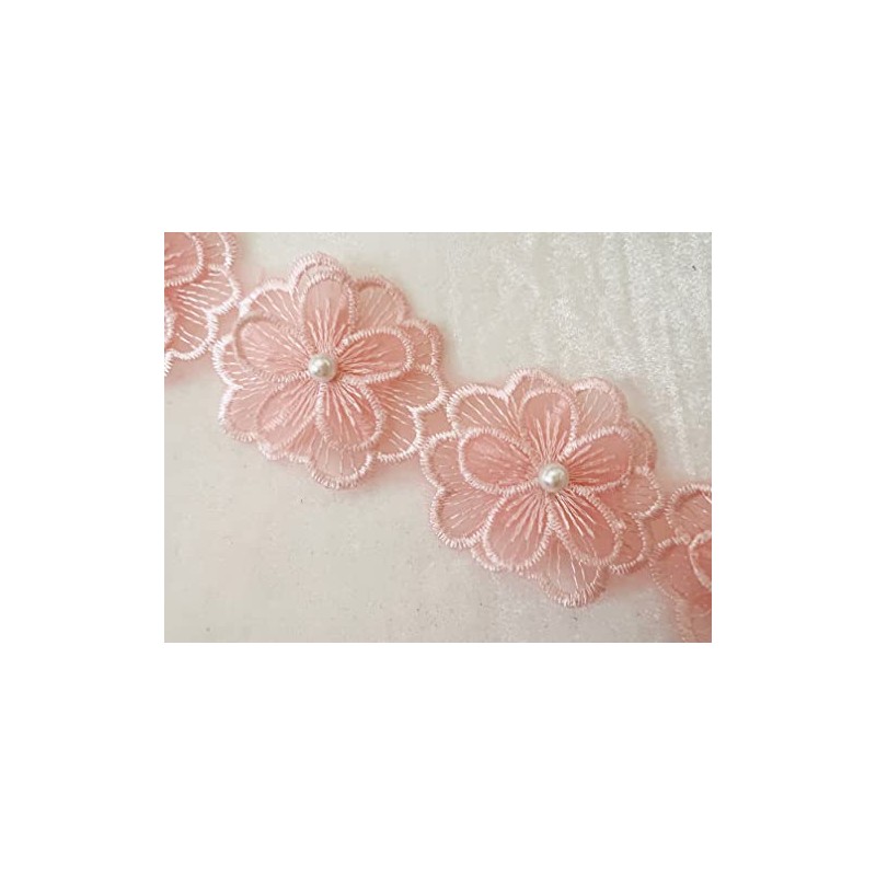 PEPPERLONELY 1 yarda 18 piezas de cinta bordada con flores