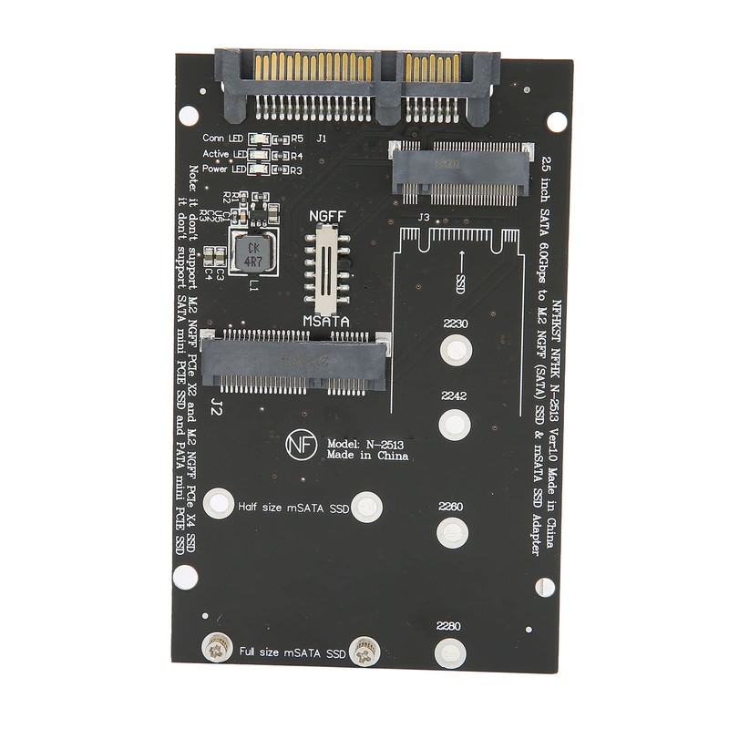M.2 to SATA Converter Adapter, SATA M.2 + MSATA to