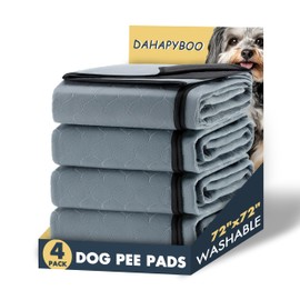 DAHAPYBOO Extra Large Washable Pee Pads for Dogs,4Pack Reusable Puppy Pads for Dogs,72x72 Non-Slip Waterproof Pet Training Pads for Crate, Playpen, Bed, Sofa,Whelping Box, Potty Training