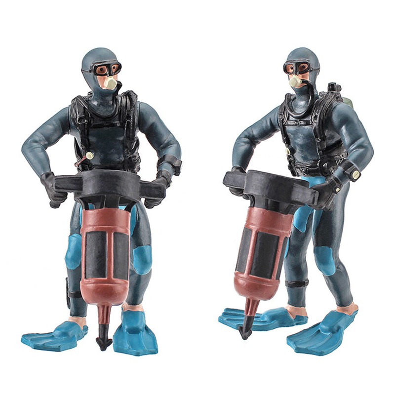 4Pcs Mini Diver Figurines Model Simulation Underwater Adventure Diver Figure