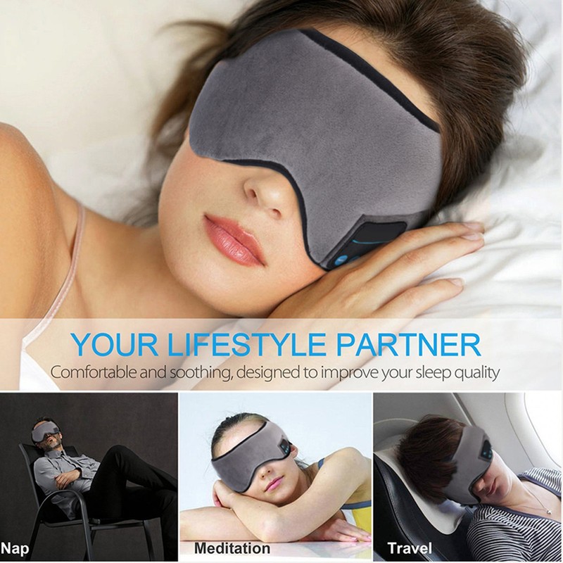 Bluetooth Sleep Headphones Eye Mask Wireless Bluetooth 5.0 Headphones Travel