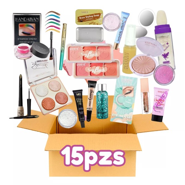 Mafab Caja Sorpresa Kit Maquillaje Robor Labial Gloss Iluminador