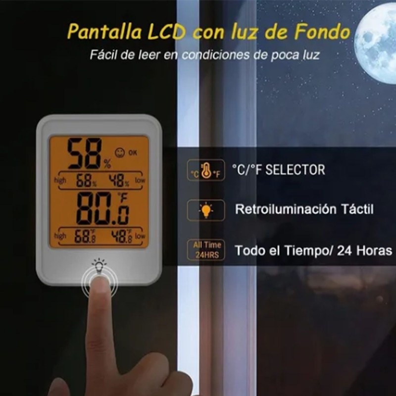 Thermometer Hygrometer Indoor Digital Temperature Humidity Monitor Meter with Backlight
