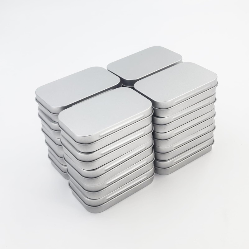 Goodma 20 Pieces Rectangular Metal Empty Hinged Tins Containers Basic