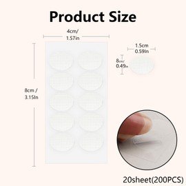 FlyCoco FlyCoco 200 PCS Ear Lobe Support Patches, Bifurcated Heavy Duty Clear Earring Stickers, Stabilizers for Long-Term Wear Large Protectors Earring Sticker for Heavy Earrings Protecting Stretched Earlobes