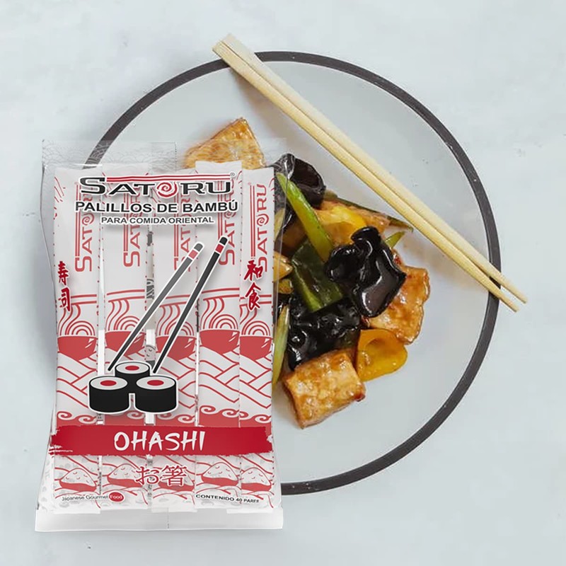 2 pack Palillos Chinos de bambú 40 pares c/u ,