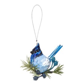 Ganz Midwest KK632 Kissing Krystals Blue Jay Faceted Jeweled 3.75 Inch Acrylic Christmas Décor Hanging Ornament