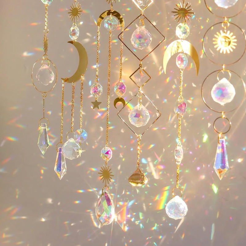 Fulillanlun 200 Pcs Crystal,Sun Catchers with Crystals,Craft Kits for Adults,