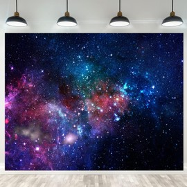 Fmarui Outer Space Backdrop Starry Galaxy Photography Background Planet Theme Party Decoration Kids Boys Birthday Party Banner Photo Booth Props 5x3ft