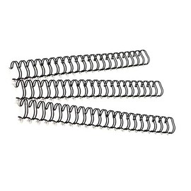 Akiles Double Loop Wire Binding Spines 3/16-inch (5mm), 32 Loops 3:1 Pitch (Pk of 100) Black
