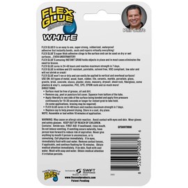 Flex Glue, Mini, White, 3-Pack, Super Strong, Rubberized Waterproof Adhesive, Works Underwater, Use On Pools, Showers, Outdoors, Concrete, Brick, Pavers, Masonry, and UV Resistant
