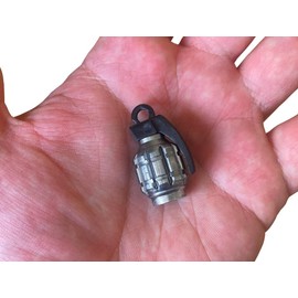 Marcraft Gun Metal Grey Colour Grenades Aluminium Tyre Valve Caps Dust Caps (4 Pack) Universal Wheel Tyre Valve Caps Dust Caps for Cars, SUVs, Bicycles, Motorcycles, Trucks | Screw-On