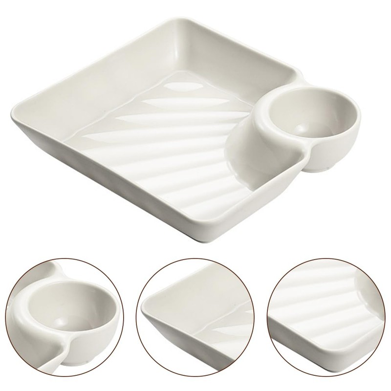 8 Pack Chip and Dip Serving Platter,Sushi Plates with Sauce