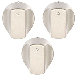 Spares2go Control Knob Switch for Hotpoint 'Hot-Ari ix' Oven Hob Cooker (Silver, Pack of 3 Knobs)