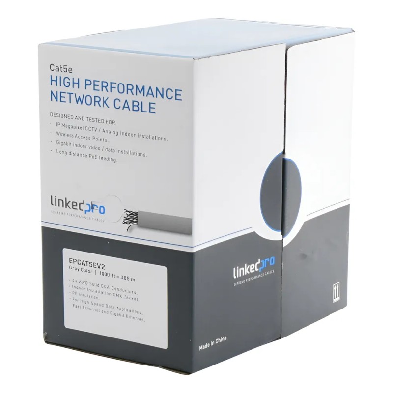 Bobina De Cable Utp 305 Mts Cat5e Cca Linkedpro Ep-cat-5e-v