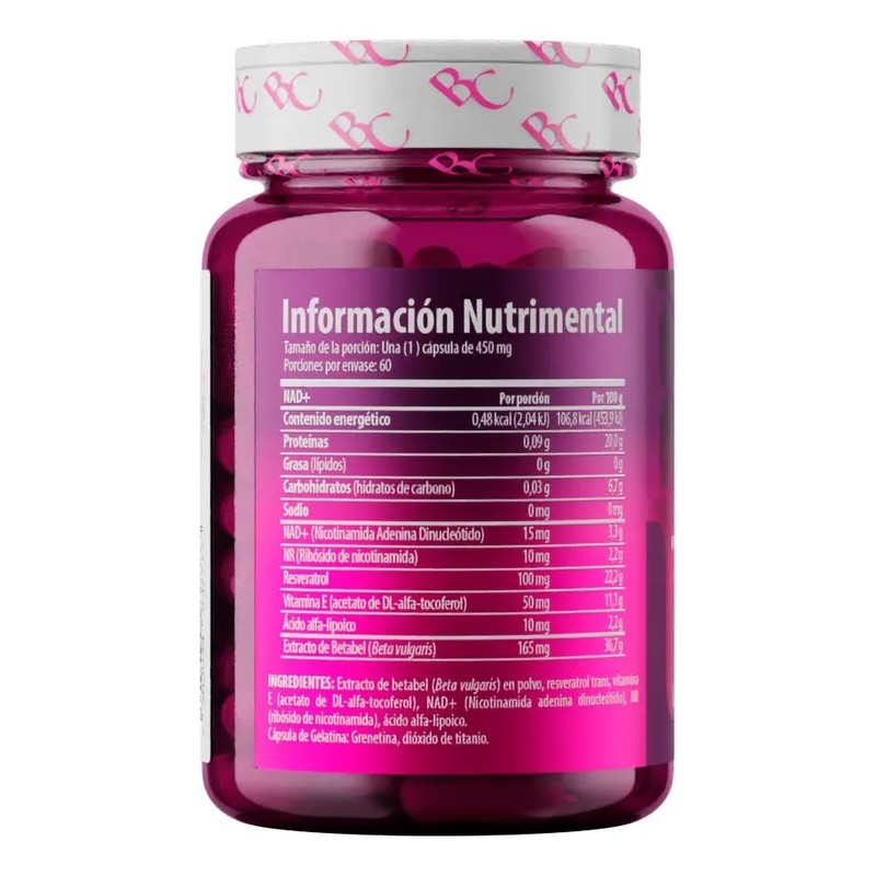 Belacaps Nad Con Vitamina E Y Resveratrol 60 Cápsulas Sin