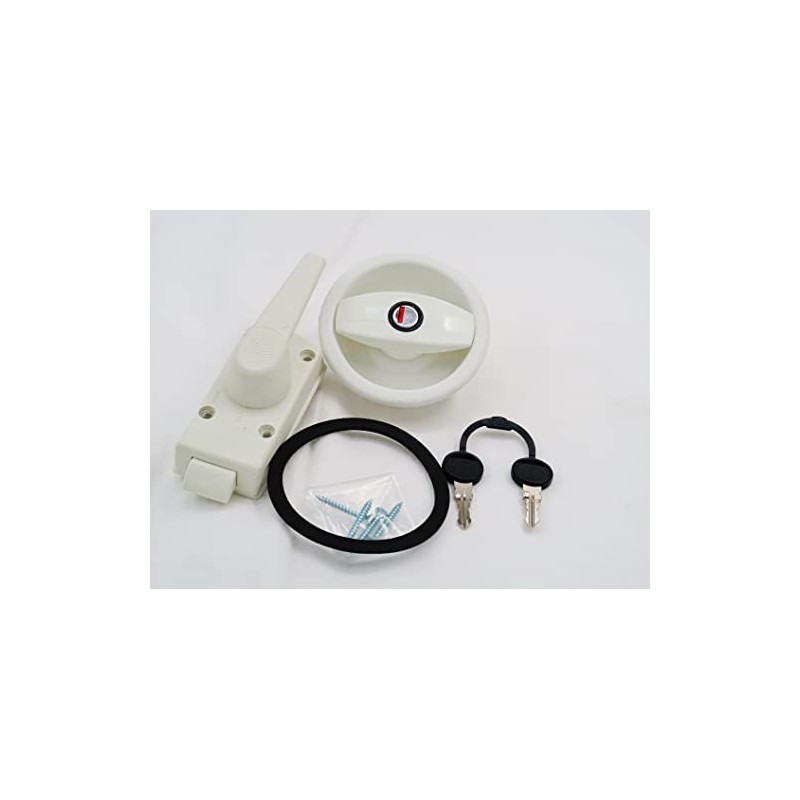 CR-MOESANCO® Motorhome or Caravan White Entry Lock with Handle and