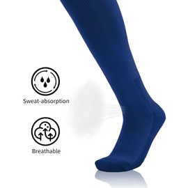 QBK 2T/3T/4T/5T To Youth Toddler Soccer Socks For Kids Boys And Girls (Royal Blue 2-4T)