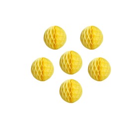 ZGjoy 6PCS Paper Honeycomb Balls Tissue Paper Flower Balls Wall Backdrop Decoration Party Pom poms Flower Decoration Wedding Birthday Nursey Baby Shower Suppliers (8inch, Yellow)