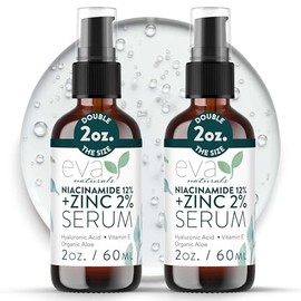 12 Niacinamide Serum for Face  Zinc PCA - Vitamin B3, 2 Zinc PCA and Hyaluronic Acid Serum Known to Even Skin Tone, Shrink Pores, Pump Fine Lines,... 