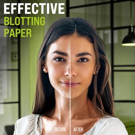 Natural Oil Blotting Sheets for Face with Bamboo Charcoal - 6pk/600 Makeup Friendly Oil Absorbing Sheets for Face - Blotting Papers for Oily Skin