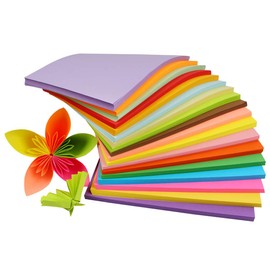 100 Sheets A4 Size Multipurpose Colored Double Sided Origami Printing Folding Paper Handcrafts Typing Papers Manual Cutting Art Craft Paper for Office School Statiionary Supply