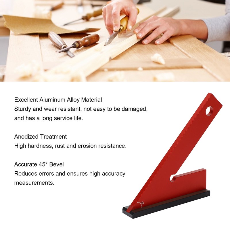 45° Machinist Engineer Square Angle Ruler Aluminum Alloy Measuring Gauging