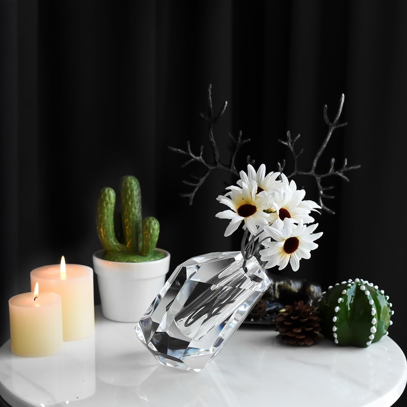 Crystal Vases Can be Tilted,Living Room, Dining Table Centerpieces Decor,