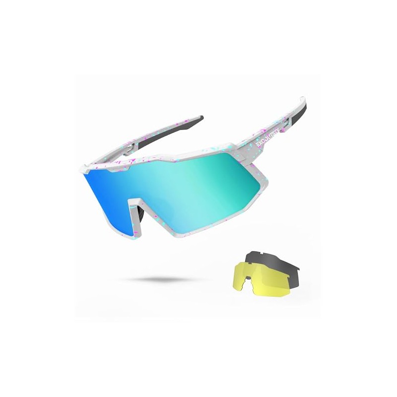 Excoutsty Polarized Sports Sunglasses for Men Women,UV400 Windproof Baseball Cycling