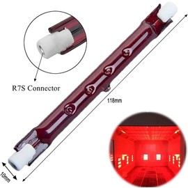 Infrared Heating Lamp -HoneyFly J118 500W 220V R7S IR Heating Element 118mm Ruby Drying Painting Printing BBQ Quartz(Pack of 3)