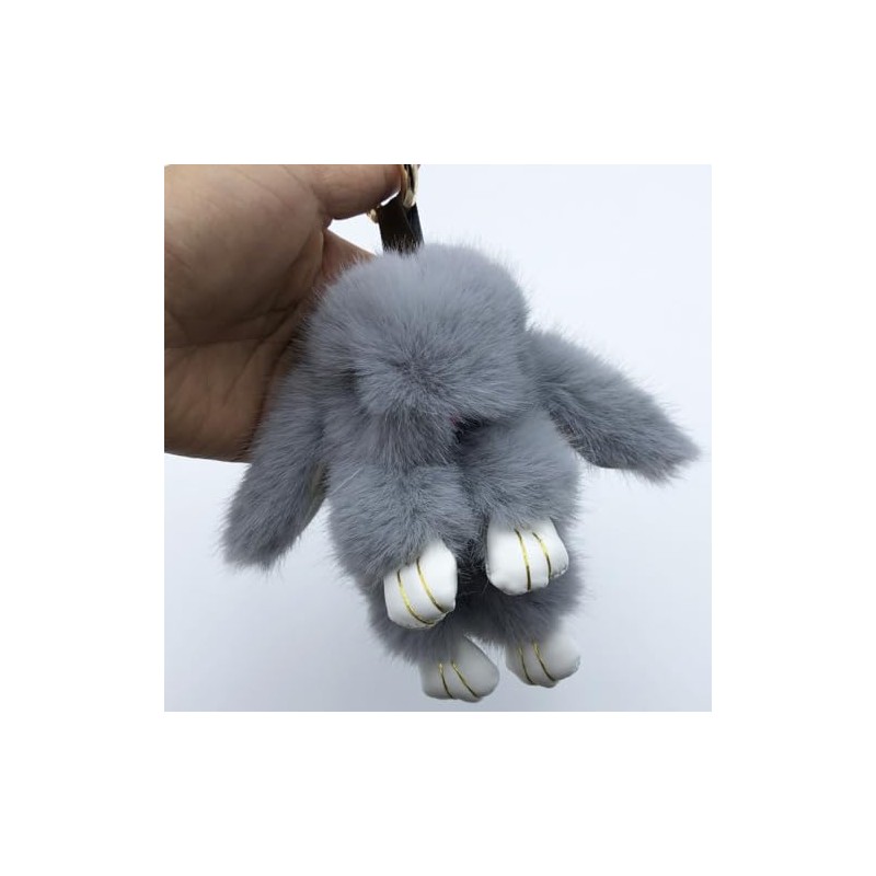 Unpafcxddyig Bunny Keychain Cute Soft Artificial fur Mini Rabbit Keychain