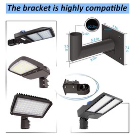 ledmo 90 Degree Wall Mount Bracket - L Shape Bracket Tenon Adaptor for Outdoor LED Parking Lot Light Dusk to Dawn Outdoor Commercial LED Shoebox Lights with Photocell Street Lighting Yard Fixture